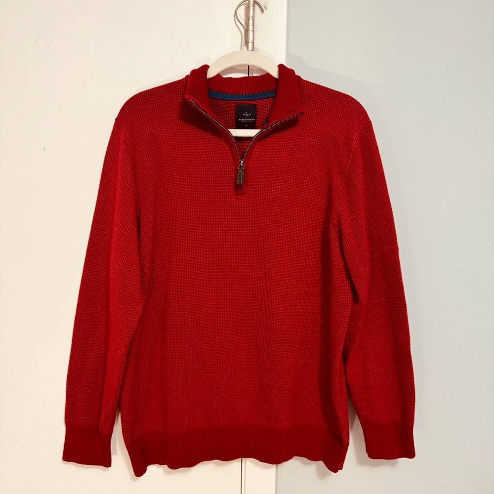 Tailorbyrd Men's Red quarter zip Sweater